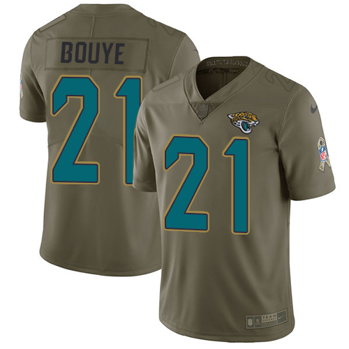 Nike Jacksonville Jaguars #21 A.J. Bouye Olive Men Stitched NFL Limited 2017 Salute To Service Jersey